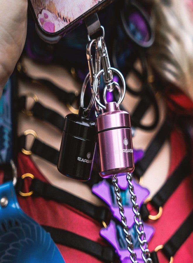 Eargasm Keychain Earplug Travel Carrying Case - Convenient Metal Waterproof Keychain Container Perfect for Traveling with Ear-Plugs, Pills, Medicine and Small Items On-The-Go - Black, 1.06 in x 1.6 in - Image 4
